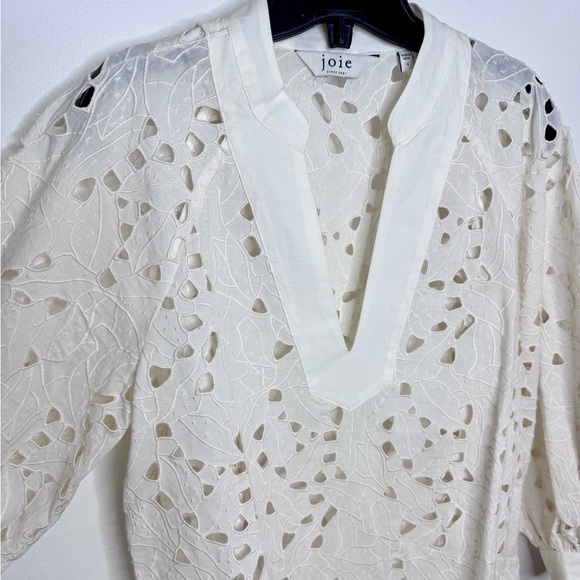 Joie ‘Perci’ Floral Eyelet Long Sleeve Blouse - Picture 4 of 9